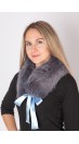 Blue fox fur collar-neck warmer